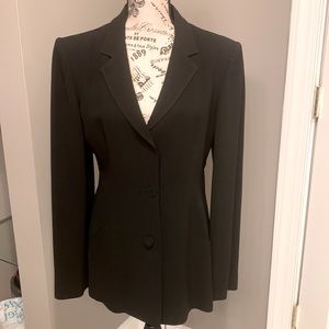 Krizia Blazer Black with Back Leather Tie Detail (Size 44 EUR)